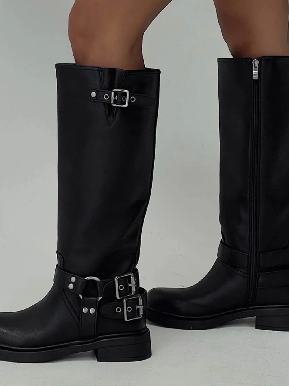 Billini Kaylen Riding Boots Black - Princess Polly